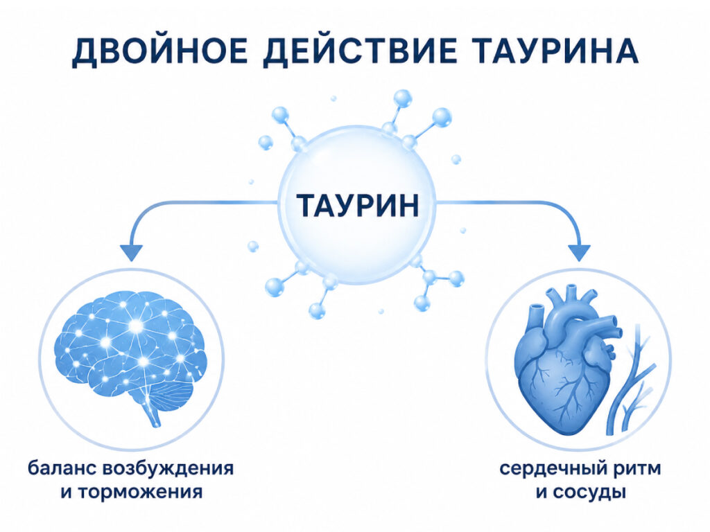 Механизм действия таурина: агонист ГАМК-рецепторов для баланса возбуждения и торможения