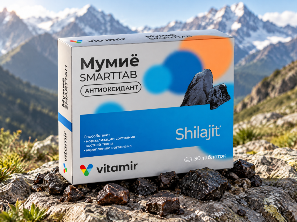 Упаковка Мумиё Smarttab 30 таблеток — курс приёма на 10–15 дней