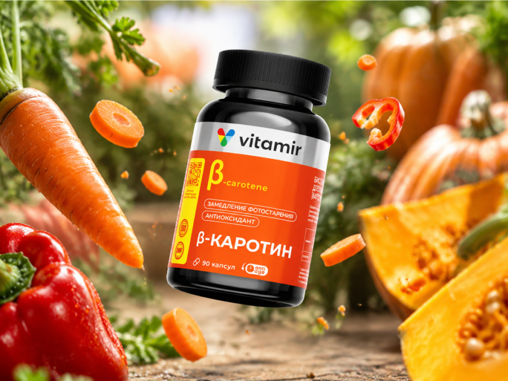 Бета-каротин VITAMIR PRO в капсулах дозировкой 9-10 мг